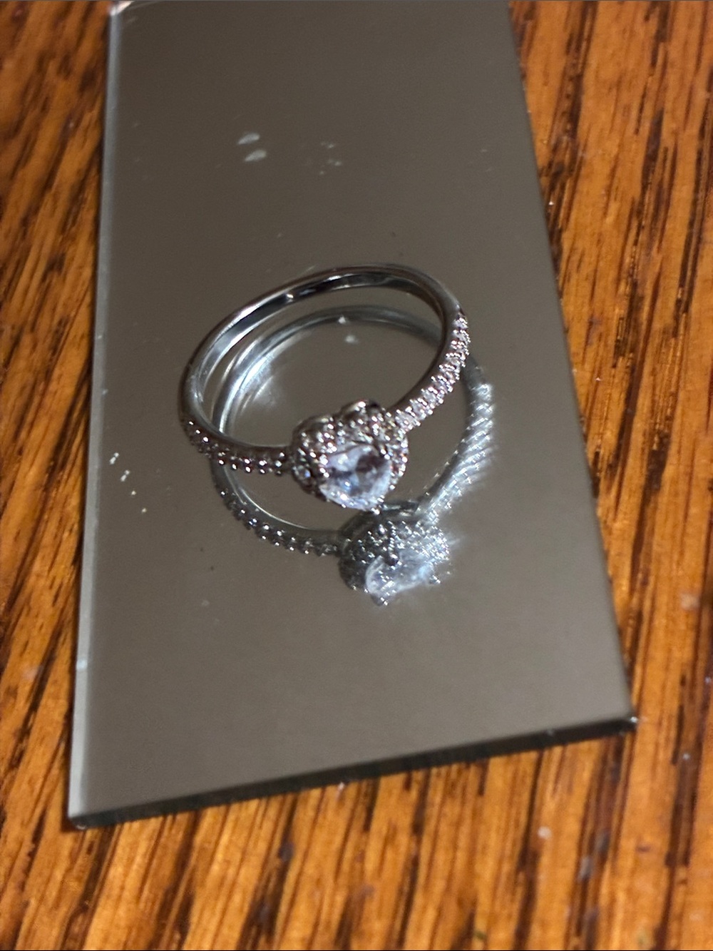 Sterling Silver Cubic Zirconia Halo Engagement Ring - White